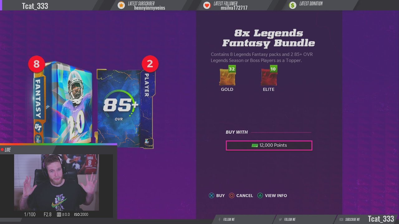 MUT 22 8x Legends Fantasy Pack Opening (Audio Replaced)