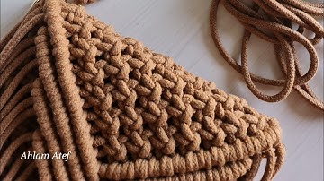 طريقة عمل شنطة مكرمية سهلة وبسيطة 🧡😍 Macrame bag