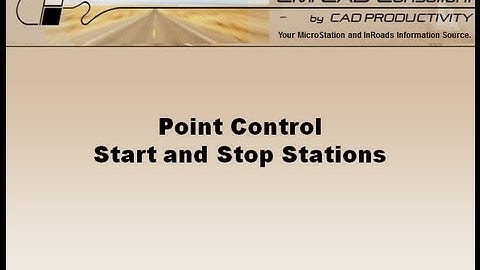 InRoads Tutorial: Point Control Start/Stop Stations