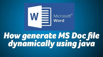 How generate MS Doc file dynamically using java