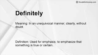 Definitely Meaning
