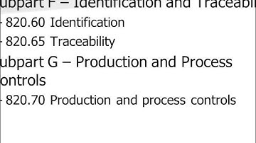 GMP for Medical Devices Overview  FDA 21 CFR 820