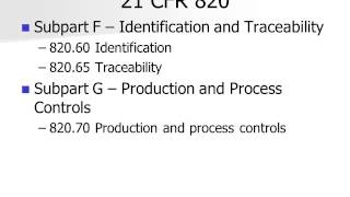 GMP for Medical Devices Overview  FDA 21 CFR 820