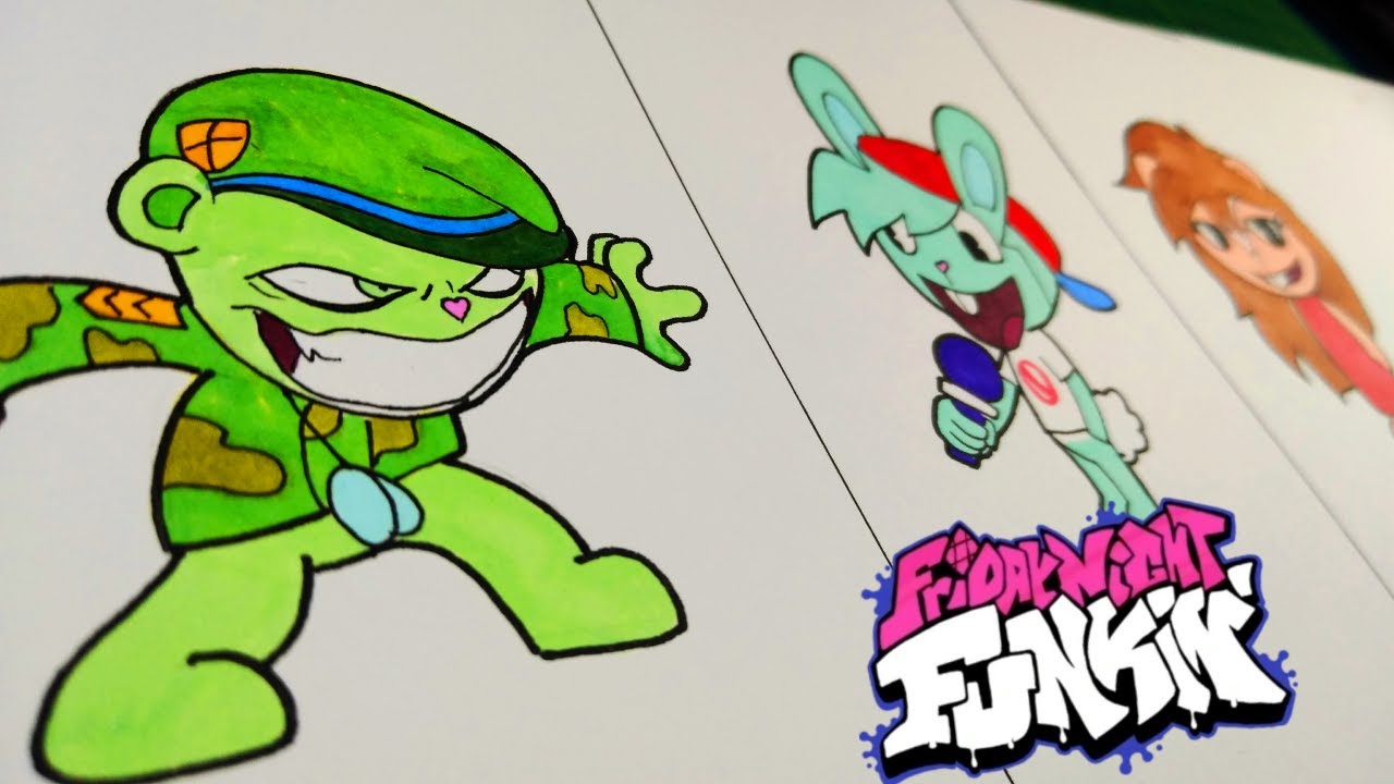 DIBUJANDO LOS PERSONAJES DE VS FLIPPY HAPPY TREE FUNKERS de FRIDAY NIGHT  FUNKIN - thptnganamst.edu.vn