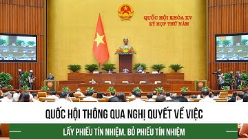 Quốc hội thông qua Nghị quyết về việc lấy phiếu tín nhiệm, bỏ phiếu tín nhiệm