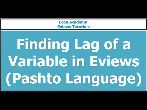 Eviews - How to Find Lag of a Variable Time-series/Panel Data (Pashto Version)