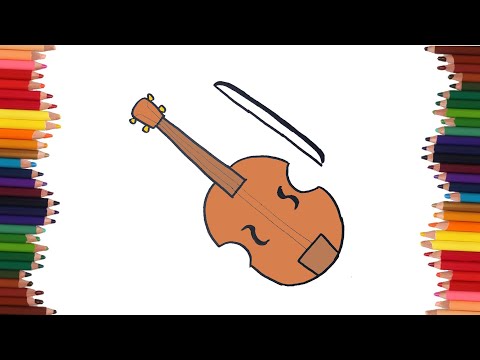 como dibujar un violin | Dibujos faciles