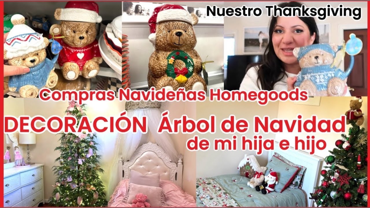 COMPRAS NAVIDEÑA HOMEGOODS | DECORACIÓN ÁRBOLES DE NAVIDAD DE MI HIJA E HIJO | THANKSGIVING 2025