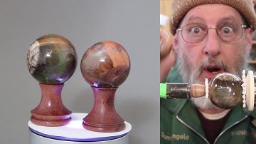 Turning a Cast Resin Sphere    Sam Angelo, wyomingwoodturner