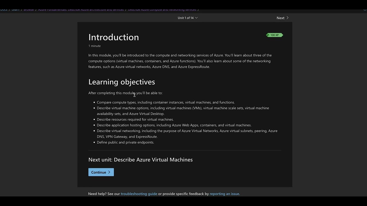 AZ 900-Microsoft Learning Path-Module 3 Describe Azure compute and networking services  Intro