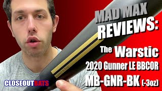 Closeoutbats.com Warstic Gunner LE Black 2 5:8" BBCOR Bat 3oz MBGNRBK 2020 Tech