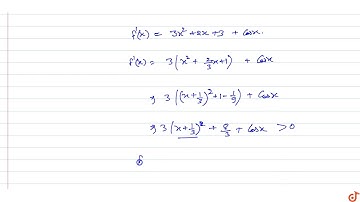 Let `f :RrarrR` be a function defined by `f(x) = x^3 + x^2 + 3x + sin x`. Then f is