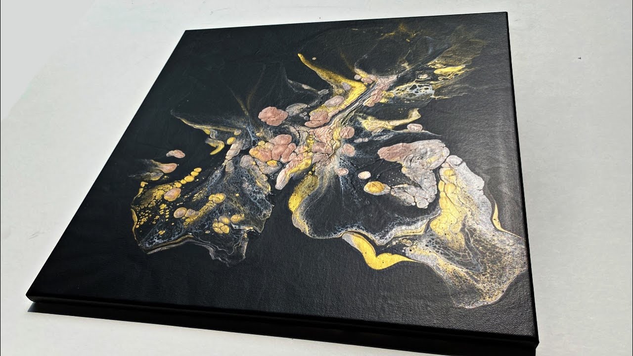 (19) AWESOME! Black and Gold Dutch Pour ~ Acrylic Pour ~ Abstract Art ...