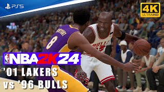 NBA 2K24 [PS5 4K] '01 LAKERS vs '96 BULLS - Kobe Bryant vs Michael Jordan - Next Gen Gameplay