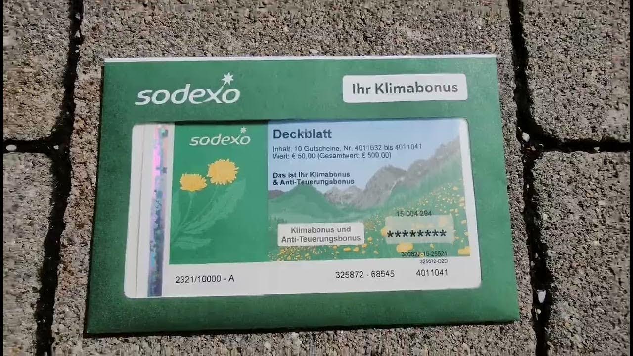 Sodexo Gutscheine. Wegen der Teuerung bekommen 2022 alle Erwachsenen 500€. Klimabonus endlich da