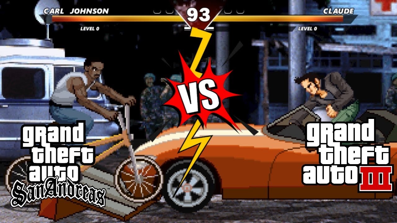 CJ (GTA SA) vs CLAUDE (GTA 3)! HIGH LEVEL INSANE EPIC FIGHT!