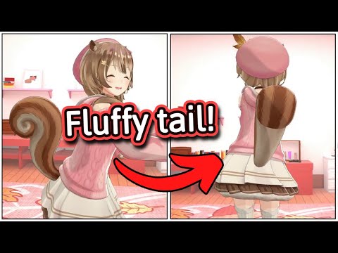 Risu shakes her hips and wiggles her tail in 3D
