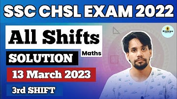 13 March 3rd Shift SSC CHSL 2022 Solution | SSC CHSL 2022 SOLUTION #chsl #solution