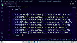 How to use multiple cursors in vs code (3 types of multiple cursors)
