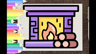 How to Draw a Fireplace Step-by-Step Drawing | Drawing Tutorial