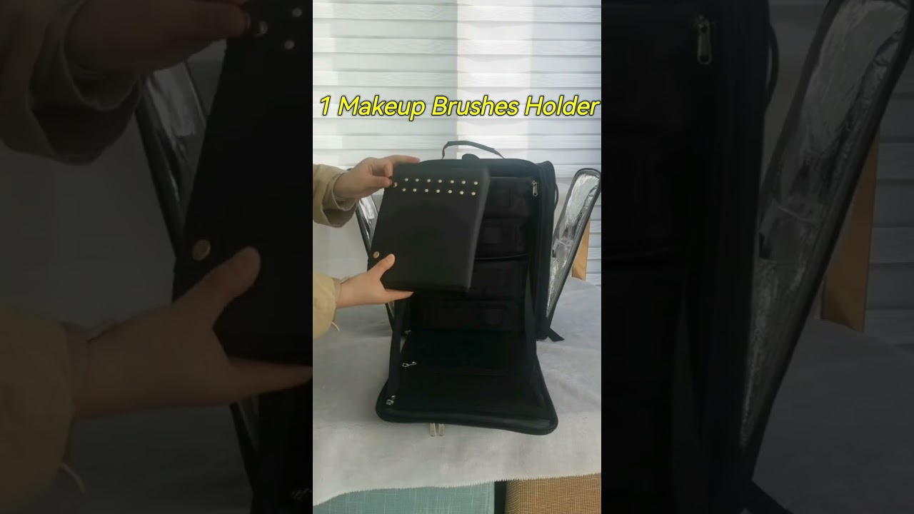 Relavel Makeup Backpack with 4 Removable Makeup Bags and 1 Makeup Brushes Holder