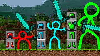 Animation VS Minecraft / REDSTONE vs DIAMOND vs EMERALD Stick man vs Minecraft  (original)