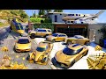 GTA 5 - Stealing Expensive Gold SuperCars with Franklin! (Real Life Cars #187)