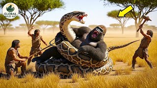 Early Humans Saved A Gorilla From A Giant Python After A Sudden Stampede