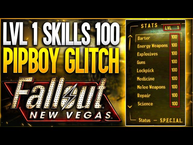 Fallout New Vegas All 100 Skills - No Hacks or Glitches - How to 