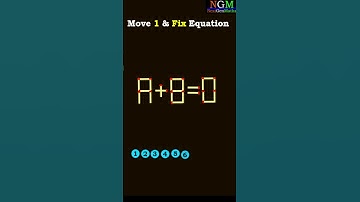 #shorts #trending #matchstick  PUZZLE 130 Move 1 Match Stick & Correct The Equation A+B=O