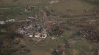 Aerial view of Alabama tornado destruction