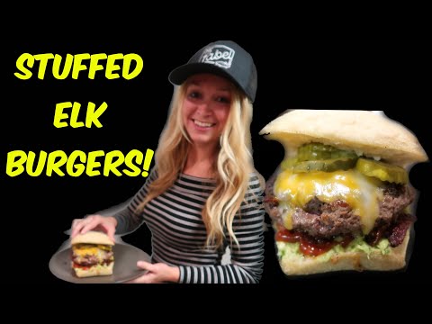 HUGE Stuffed Elk Burgers! Bacon, Guacamole, Cheese, Jalepenos, and MORE!
