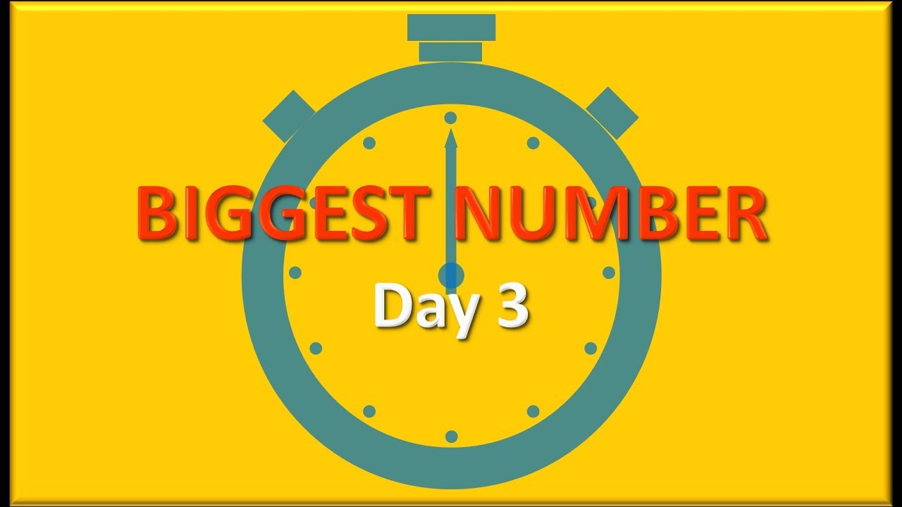One Minute Maths Challenge biggest Number Day 3 YouTube