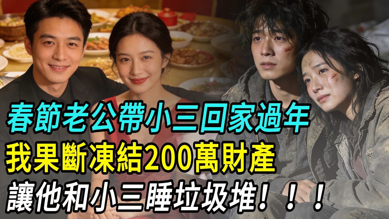 春節老公帶小三回家過年，我果斷凍結 200 萬婚内財產，讓他和小三睡垃圾堆！