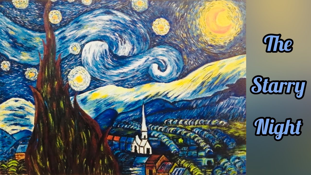The Starry Night by Van Gogh | Beautiful Acrylic Painting Tutorial ...