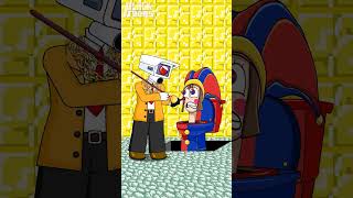 Help Pomni To Turn Into Monster Skibidi Toilet Vs Caine Vs Gangle | Funny Animation #Minecraft #Meme