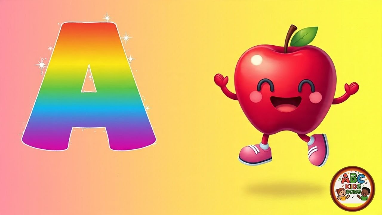 А — яблоко, Б — мяч. Песенка для малышей о фонетике. Изучение алфавита ABC для детей.
