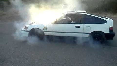 Honda Boys 90 crx si zc swap driveway burnout
