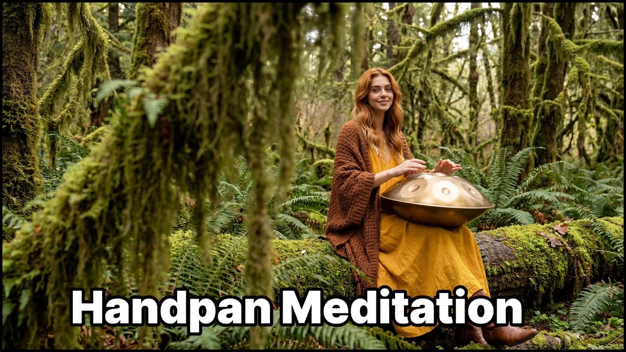🌿 Enchanted Forest | 1 hour handpan meditation |  Golden Handpan & Harp in the Hall of Mosses