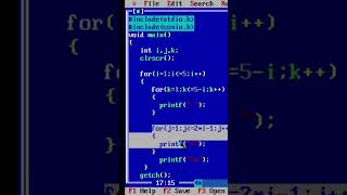 Pyramid Star Pattern in C | Using Nested For Loop ⭐💻 #short