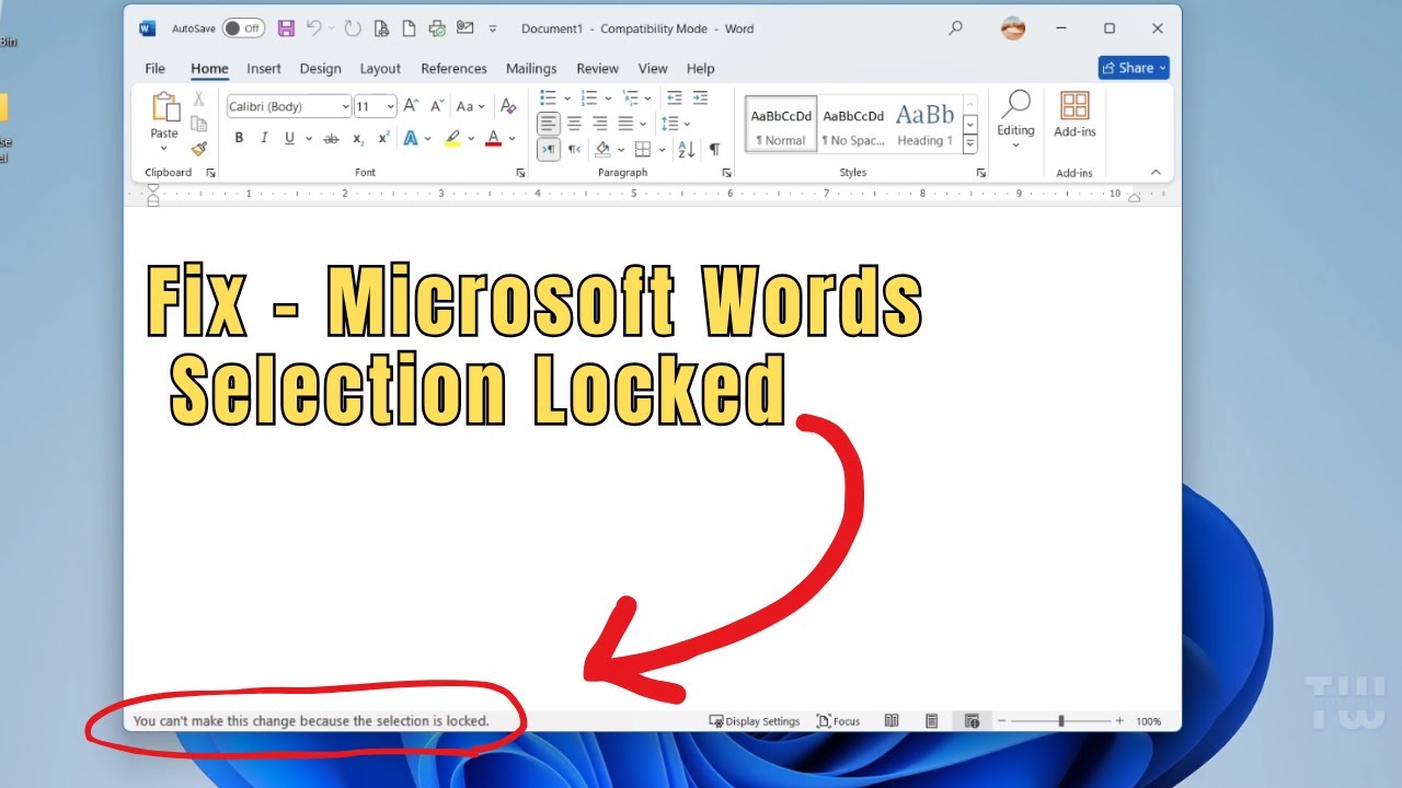 Исправление ошибки «Выделение заблокировано» в Microsoft Word (быстро и просто!)