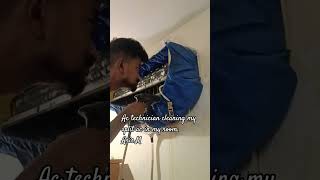aircon technician cleaning split AC #trend #viral #short #acmaintenance #scoopinsound #asmr #aris.m
