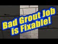 Best way to fix bad grout job! Fix Sloppy Grout! Straight Grout Lines!