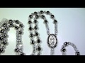 (SOLD)$150 High-quality Lab Made black/white Diamond Rosary chain/necklace FULLY ICED OUT!