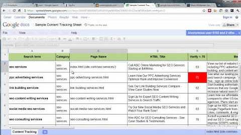SEO Tutorial: Create a Content Tracking Spreadsheet