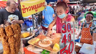 ตลาดเช้าวัดหนองแขม✅เมนูเหลาๆอยู่ในวัดนี่เอง