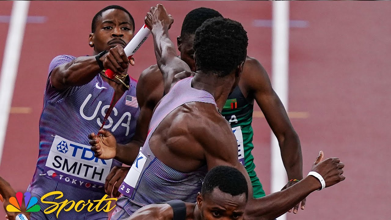 Catastrophe! Collision at baton exchange nearly dooms USA men in shocking 4x400m relay | NBC Sports
