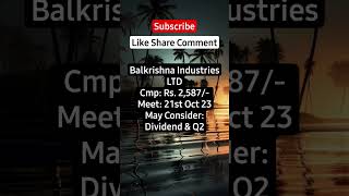 Balkrishna Industries LTD Board Meeting nifty sensexnifty nsenifty stockmarket niftytrading