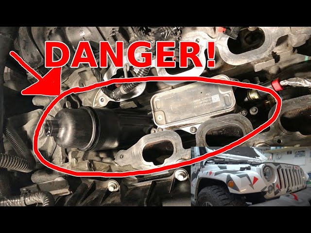 Jeep oil cooler housing replaced DIY - YouTube