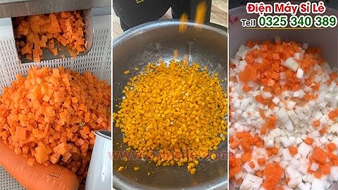 Máy cắt hạt lựu cà rốt, máy xắt hạt lựu cà rốt, máy thái hạt lựu cà rốt. Hạt lựu cỡ 6/8/10/12/15mm